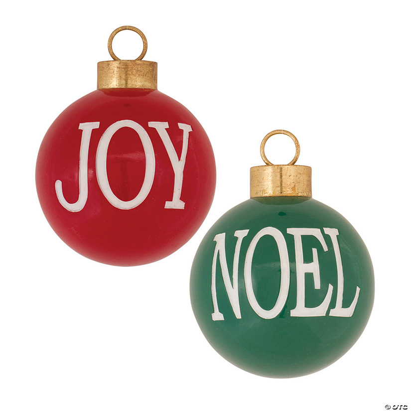Noel And Joy Ball Ornament (Set Of 6) 5"D Resin Image
