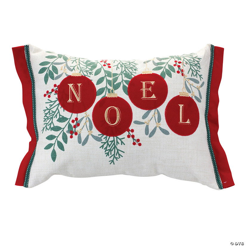 Noel Ornaments Throw Pillow 19"L X 12"H Polyester Image