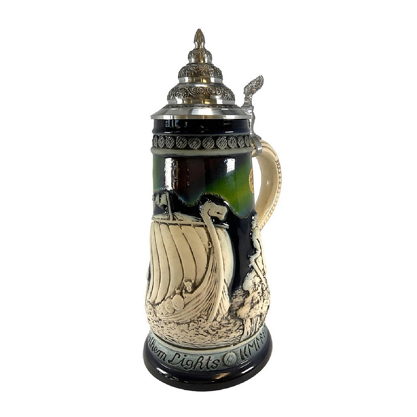 Northern Lights with Ship LE German Stoneware Beer Stein .5 L Made in Germany Image