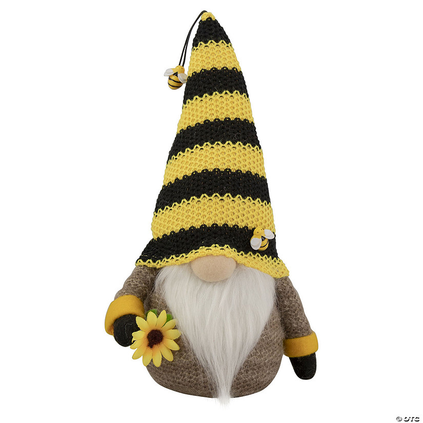 Northlight 10.75" bumblebee and sunflower springtime gnome Image