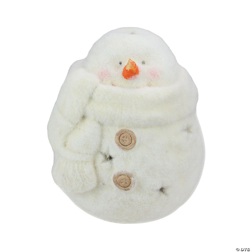 Northlight - 10.75" White Tealight Snowman With Star Cut-Outs Christmas Candle Holder Image