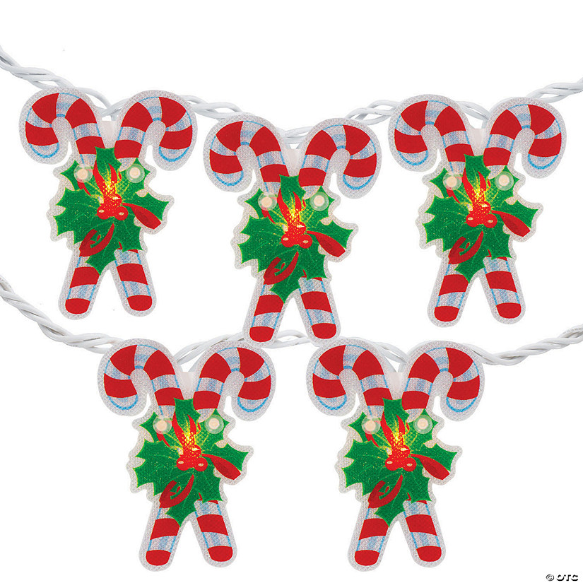 Northlight 10-Count Candy Cane Christmas Light Set - 6ft White Wire Image