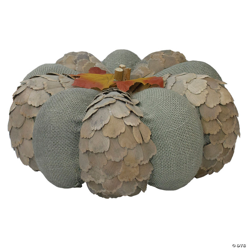Northlight 10" Green and Brown Autumn Harvest Tabletop Pumpkin Image