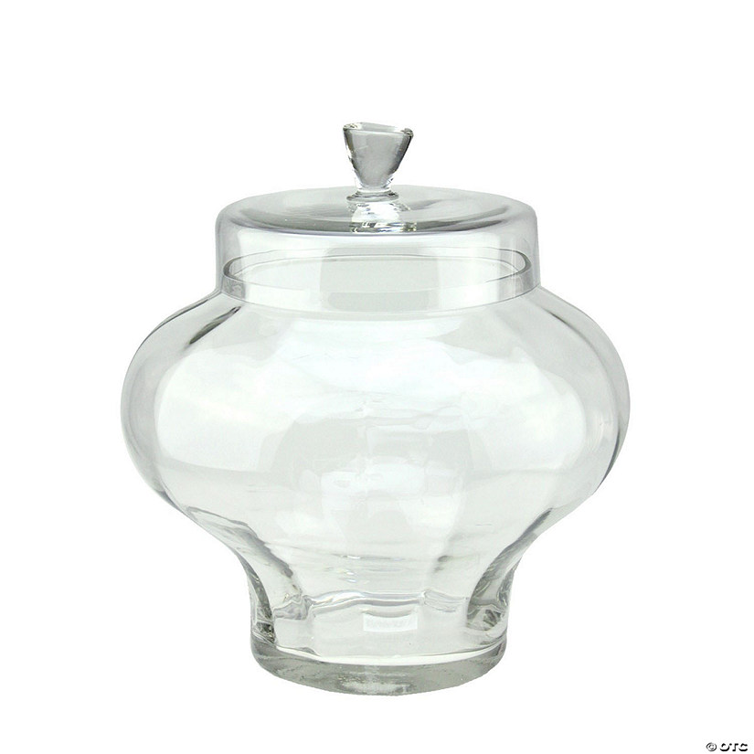 Northlight 14.5" Clear Segmented Glass Container with Lid Image