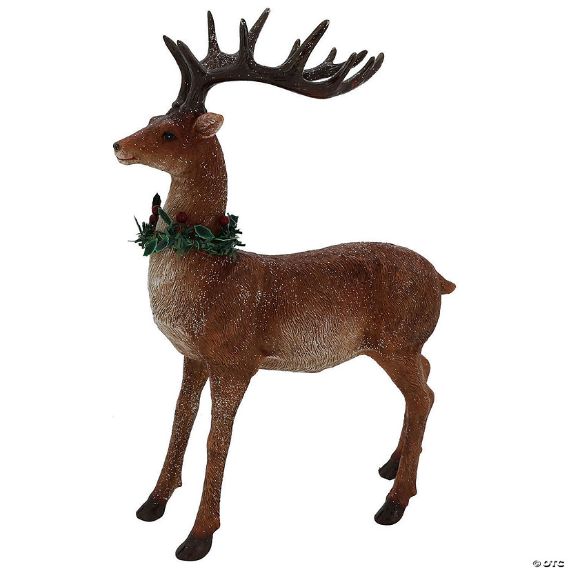 Northlight 15.5" Glittered Brown Standing Christmas Decoration Image