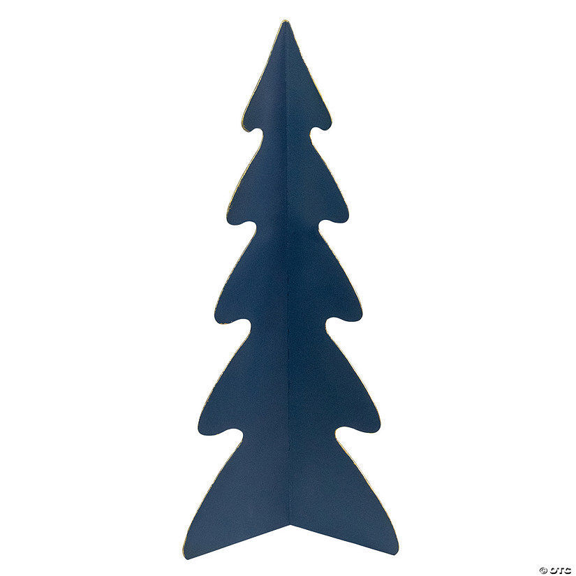 Northlight 15" Blue Triangular Christmas Tree with a Curved Design Tabletop Decor Image