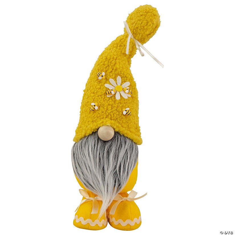 Northlight 15" yellow sherpa bumblebee and daisy springtime gnome Image