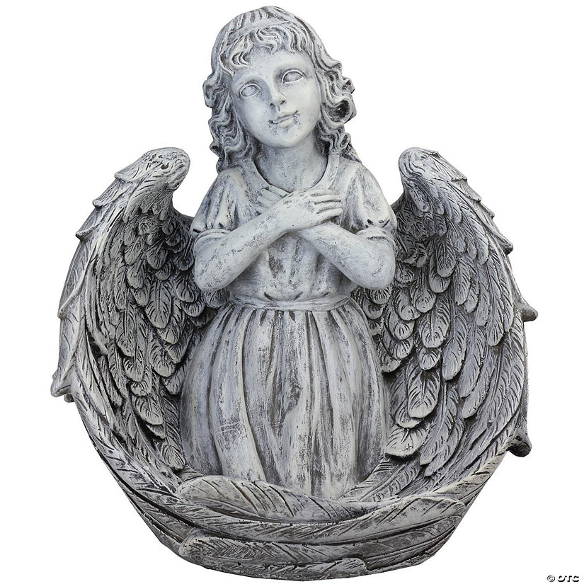 Northlight 16" Angel Child Wrapped in Wings Religious Outdoor Garden Statue Image