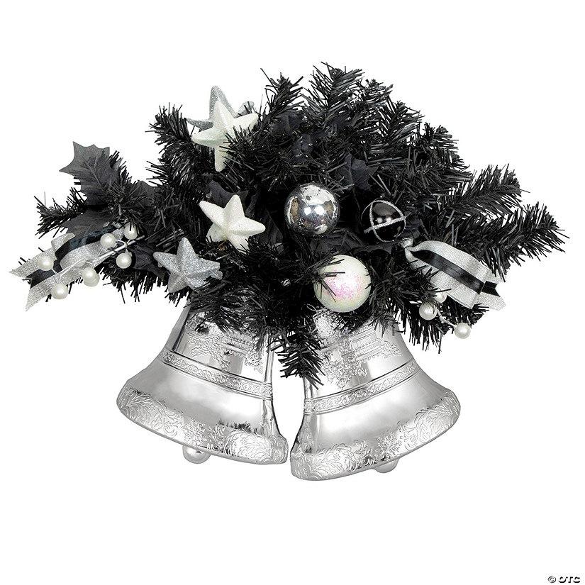 Northlight 18" Decorated Black Pine Artificial Christmas Swag with Bells Image