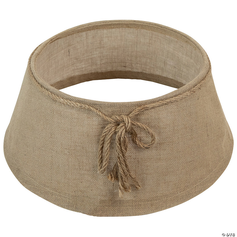 Northlight 22" Beige Burlap with Rope Christmas Tree Collar Image