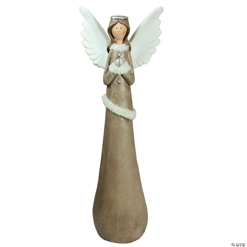 Northlight - 24" Brown and Silver Praying Angel Christmas Tabletop Figure Image