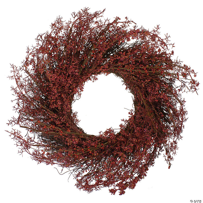 Northlight 24" Fall Harvest Burgundy Berry Artificial Wreath - Unlit Image