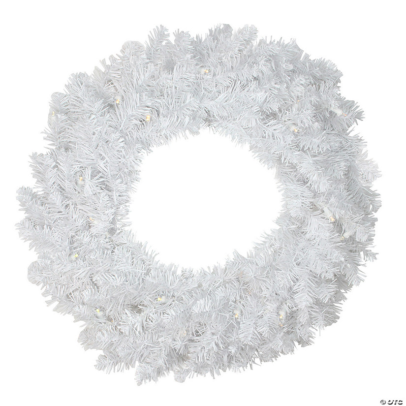 Northlight 24" Pre-Lit LED White Pine Artificial Christmas Wreath - Candlelight Lights Image