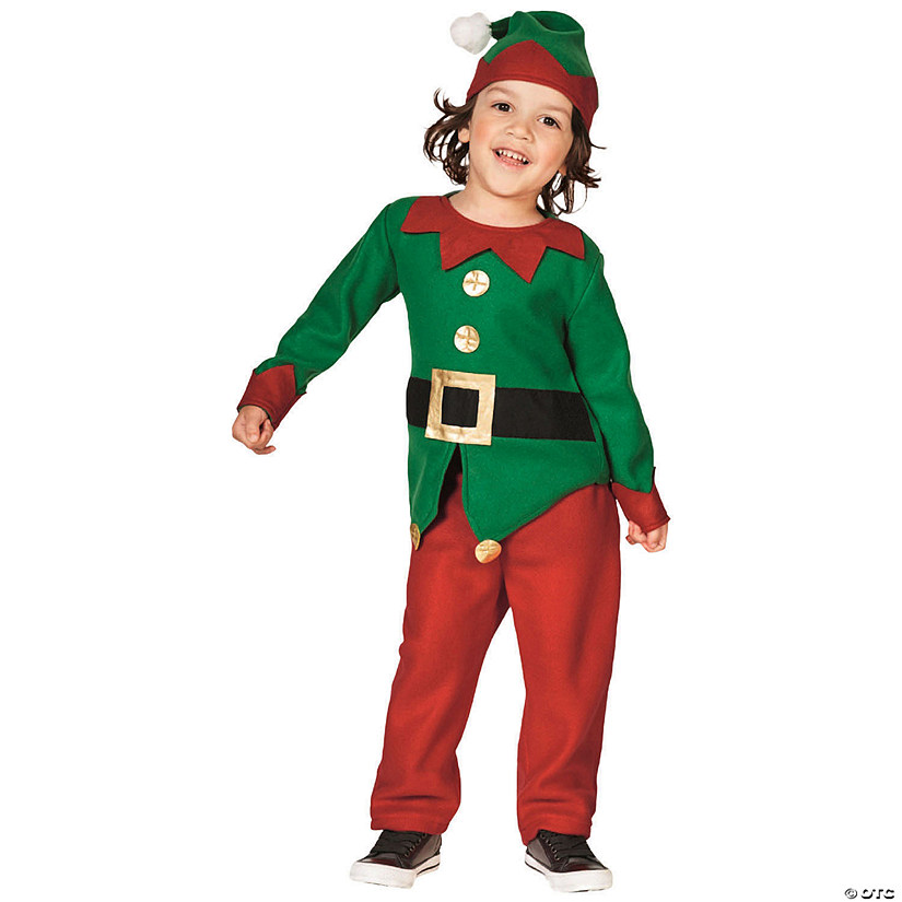 Northlight 24" Red and Green Elf Boy's Costume With a Christmas Santa Hat - 4-6 Years Image