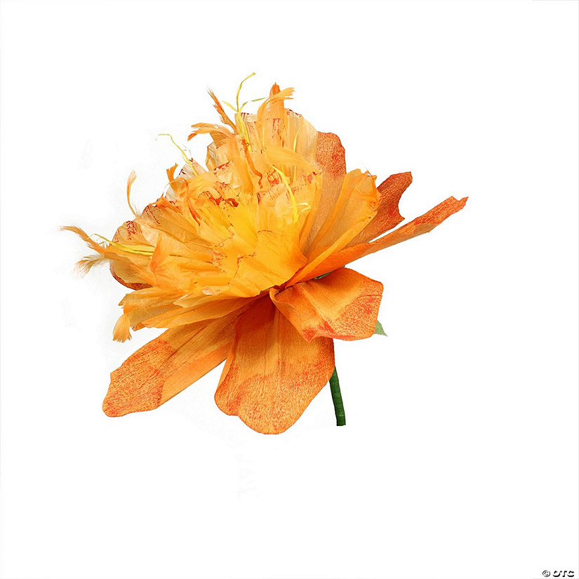 Northlight 26" orange and green spring floral artificial craft stem Image