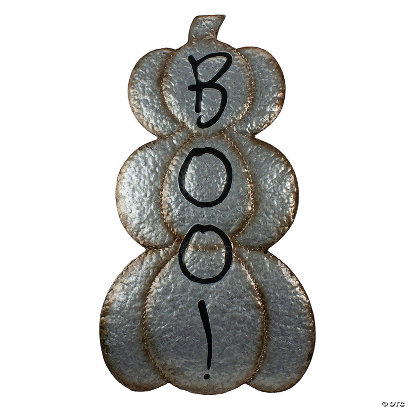 Northlight 28' Silver and Brown Metal Pumpkin Halloween Decoration Image