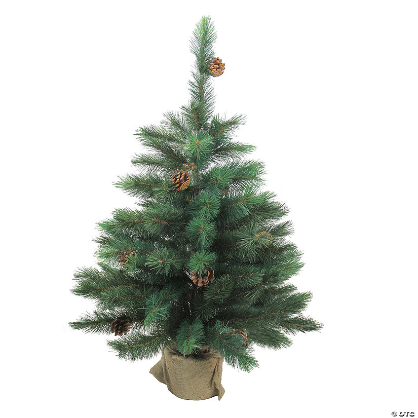 Northlight 3' Potted Royal Oregon Pine Burlap Base Full Artificial Christmas Tree - Unlit Image