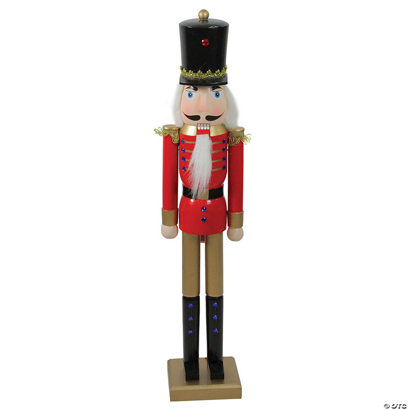 Northlight - 3' Red and Gold Christmas Nutcracker Soldier Decoration Image