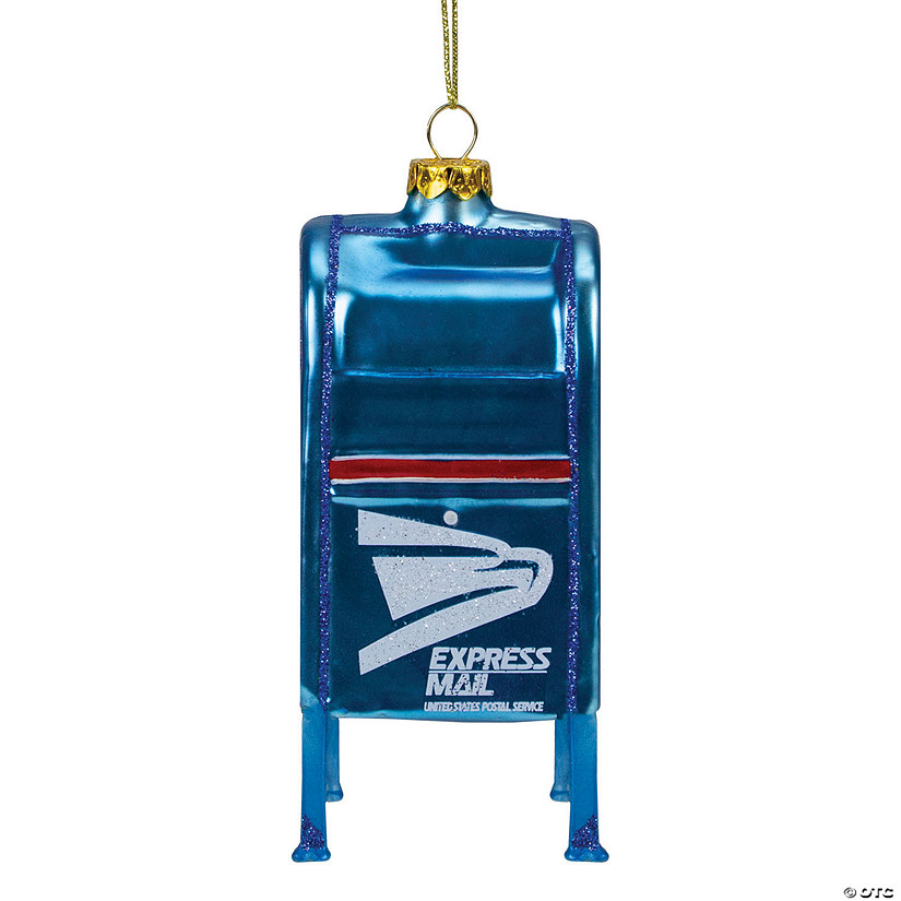 Northlight 4.5" Express Mail USPS Mailbox Glass Christmas Ornament Image