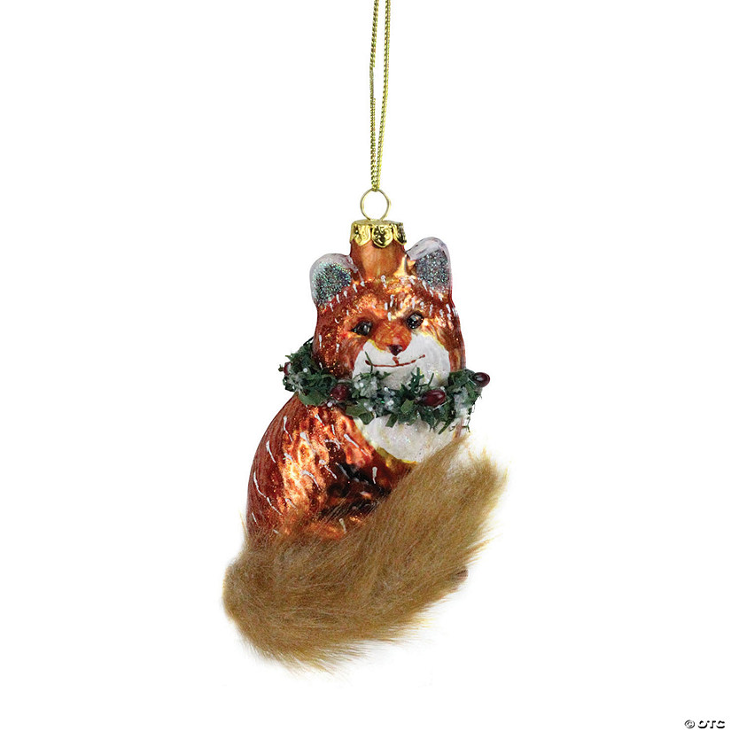 Northlight 4.5" Fox with Faux Fur Tail Christmas Ornament Image