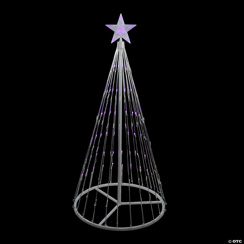 Northlight 4' Purple LED Lighted Show Cone Christmas Tree Outdoor Decor Image