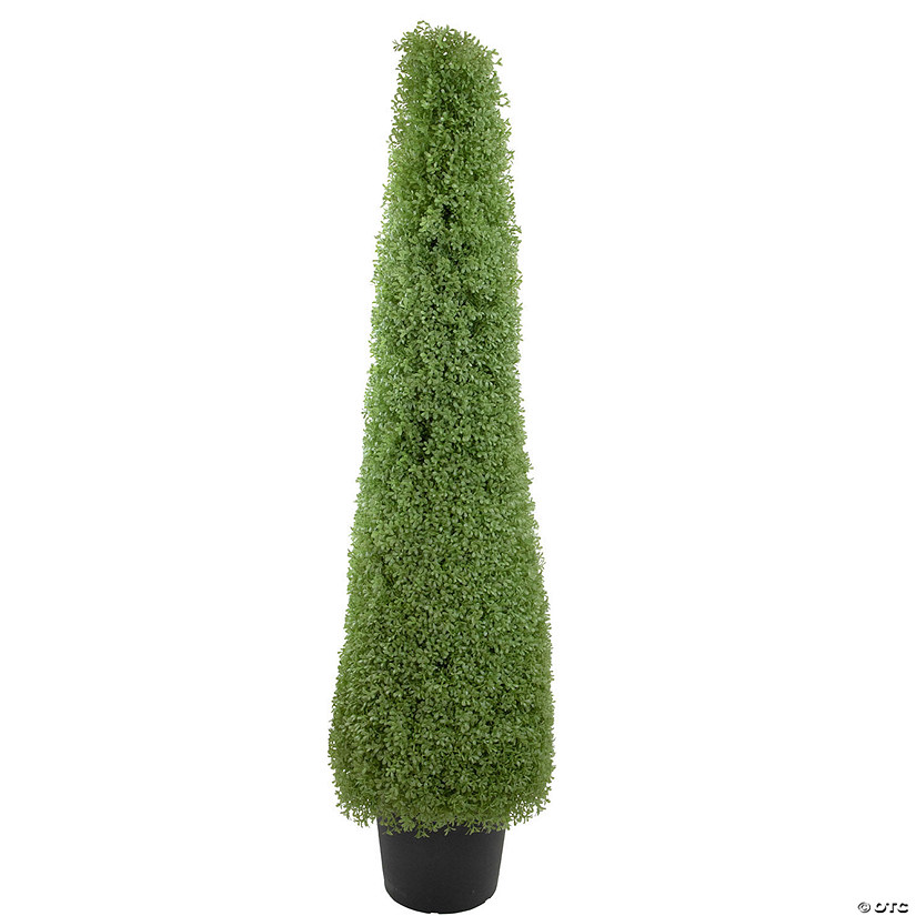 Northlight 5' Artificial BoProperwood Cone Topiary Tree with Round Pot Unlit Image
