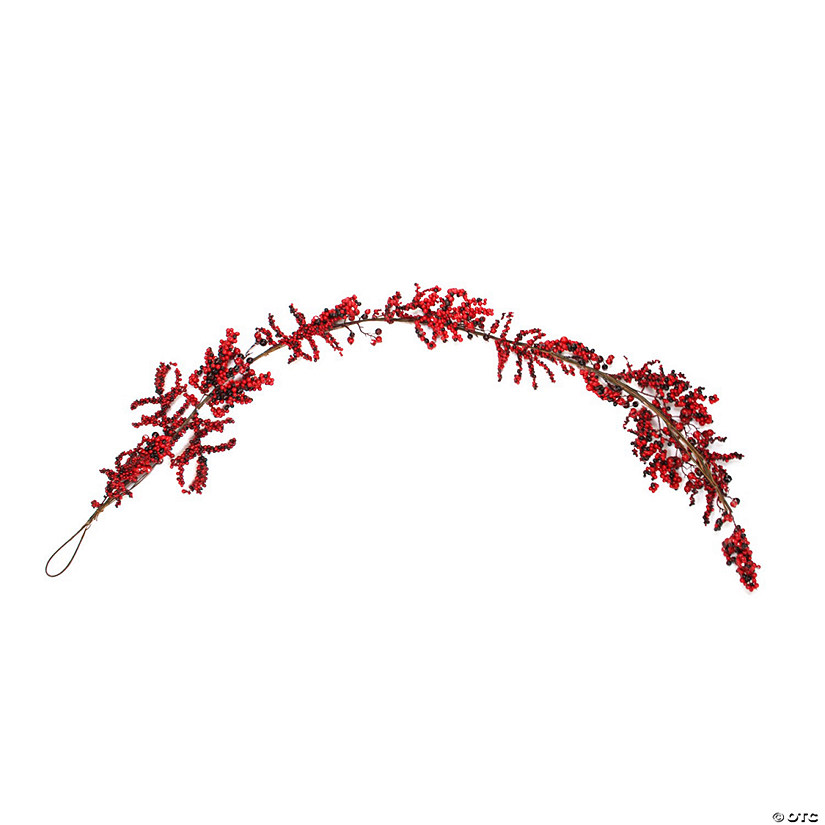 Northlight 6' x 8" Burgundy Red Berry Artificial Christmas Garland- Unlit Image