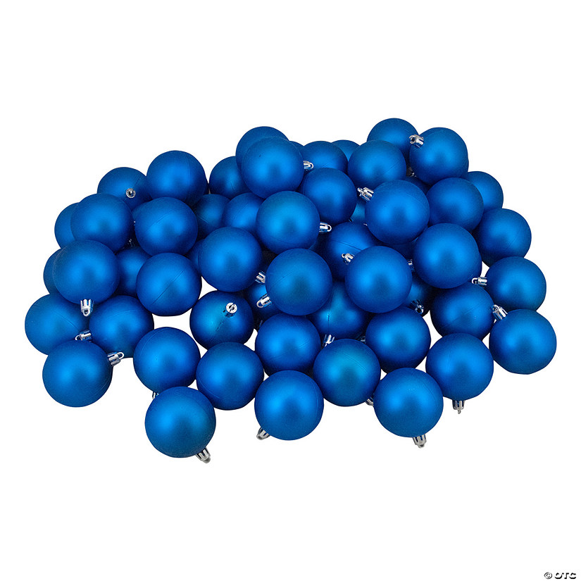 Northlight 60ct Lavish Blue Shatterproof Matte Christmas Ball Ornaments 2.5" (60mm) Image