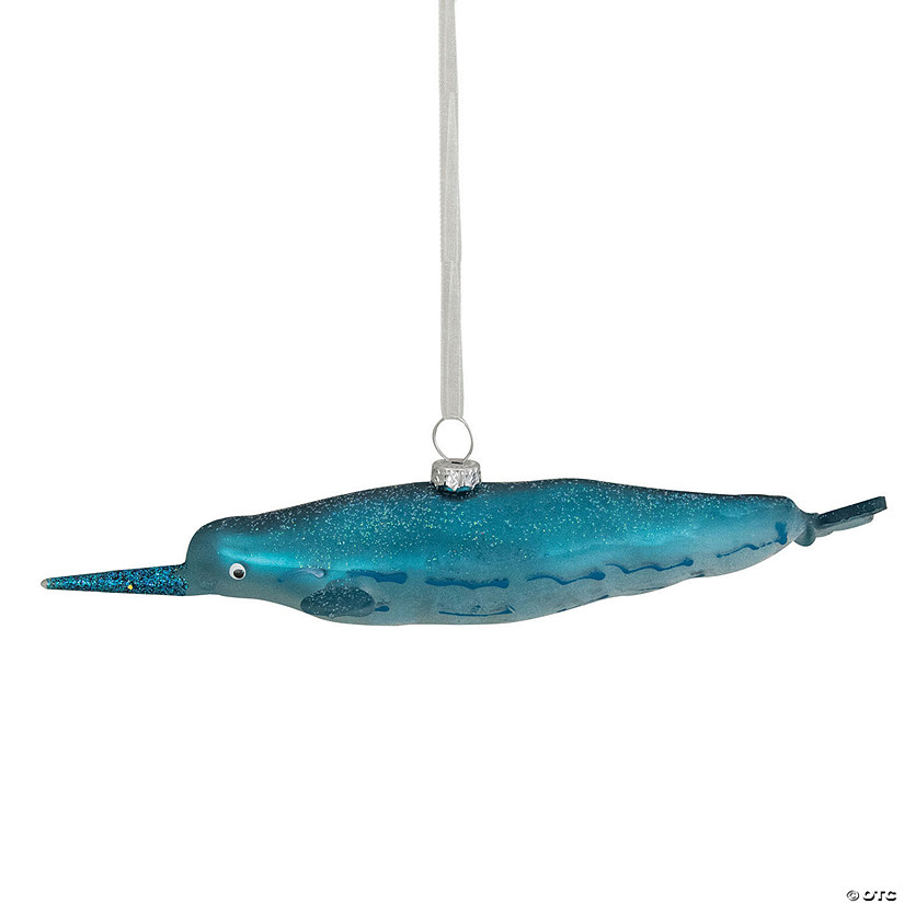 Northlight 7.5" Blue Pipefish Glass Christmas Ornament Image