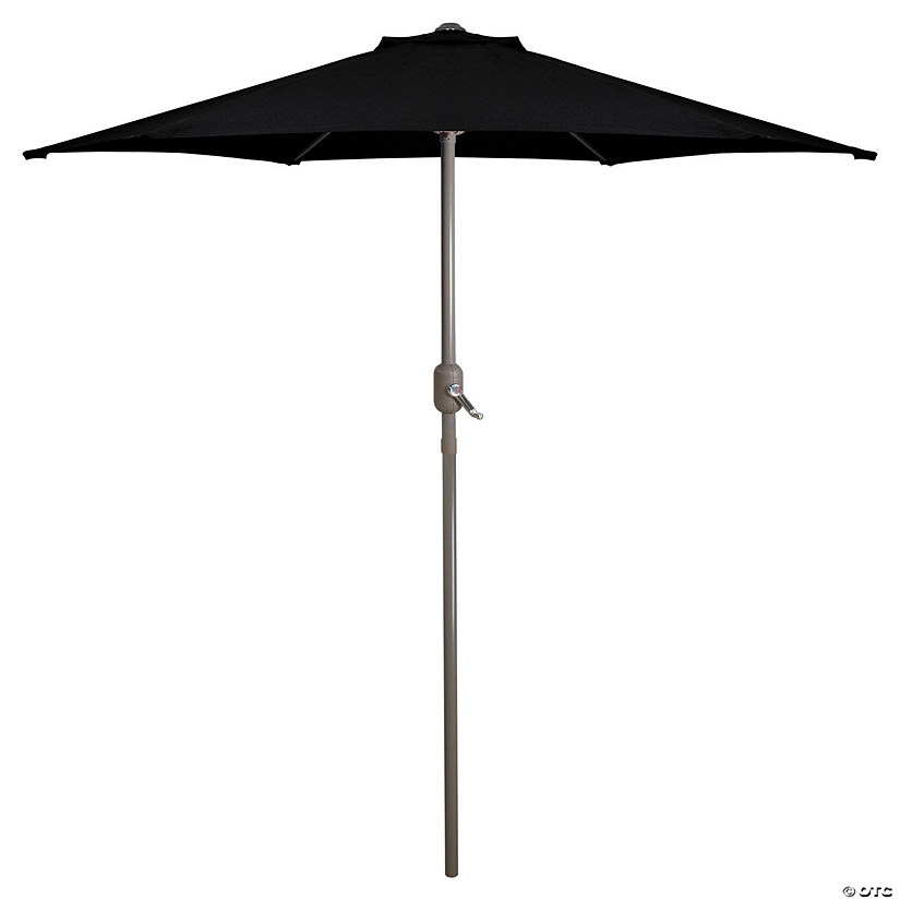 Northlight 7.5ft Outdoor Patio Market Umbrella with Hand Crank  Black Image