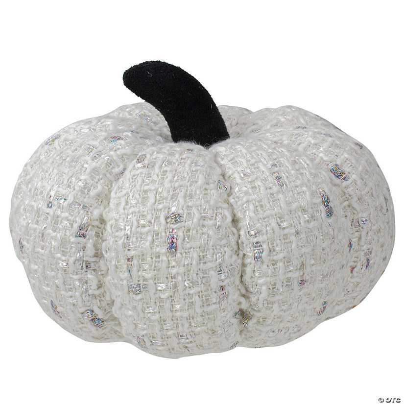 Northlight 7" Ivory Knitted Fall Harvest Tabletop Pumpkin Image