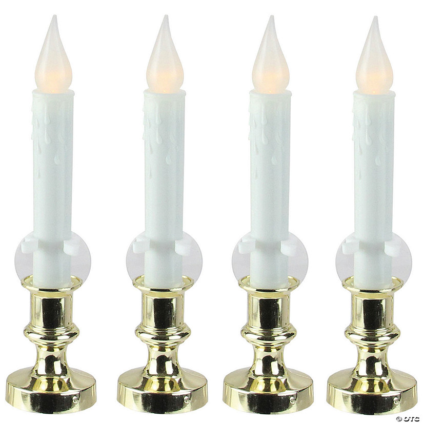 Northlight 8.5" LED Flickering Window Christmas Candle Lamps with Timer, Set of 4 Image
