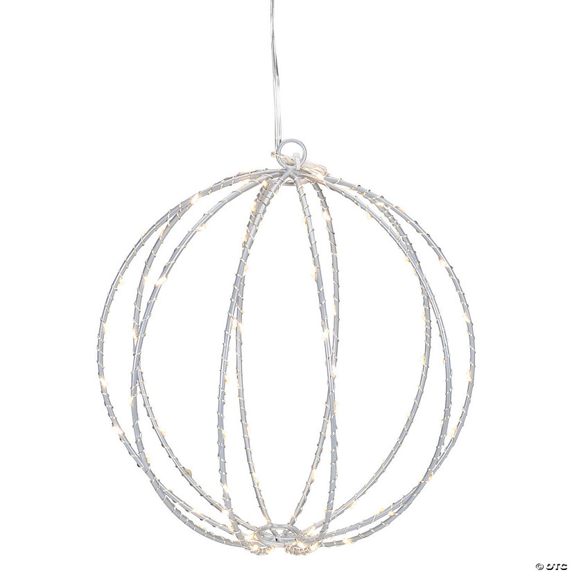 Northlight 8" LED Pre-Lit Christmas Hanging Ball Decoration - Warm White Lights Image