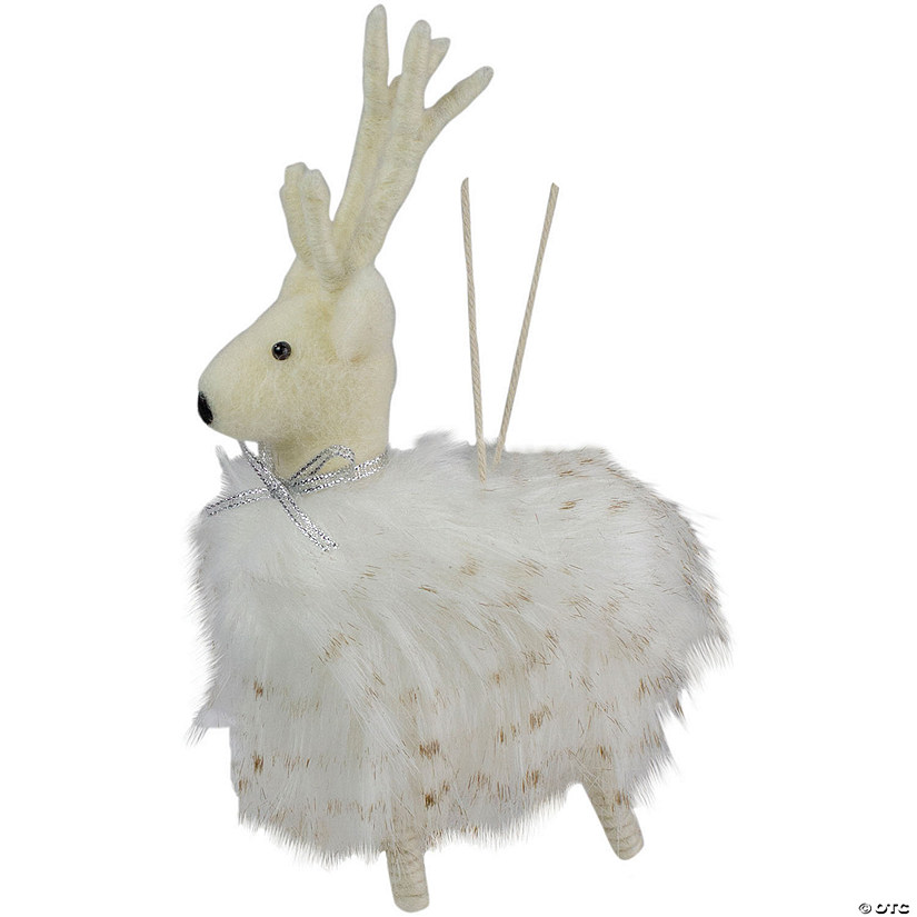 Northlight 8" White Reindeer Christmas Ornament Image