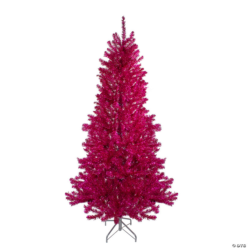 Northlight 9' Metallic Pink Tinsel Artificial Christmas Tree - Unlit Image