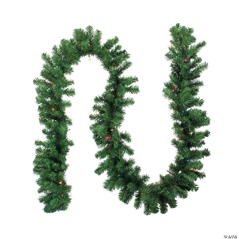 Northlight 9' x 10" Pre-Lit Oak Creek Pine Artificial Christmas Garland - Multi Lights Image