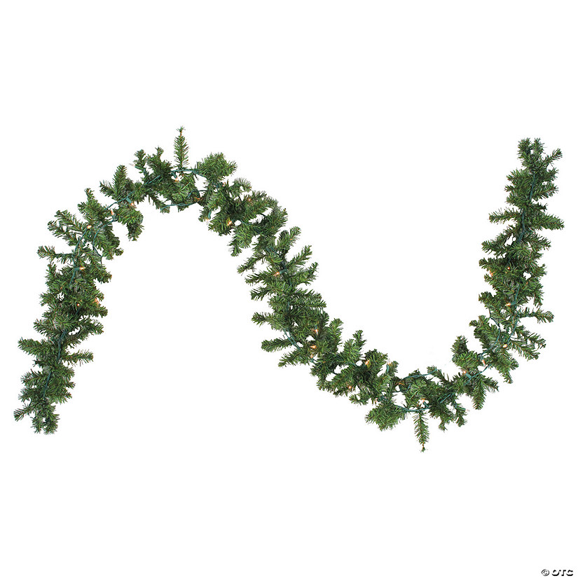 Northlight 9' x 8" Pre-Lit Canadian Pine Artificial Christmas Garland  Clear Lights Image