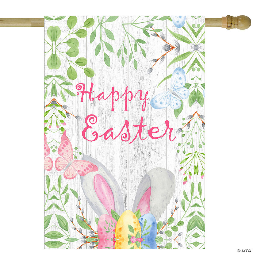 Northlight happy easter bunny ears outdoor house flag 28" x 40" Image