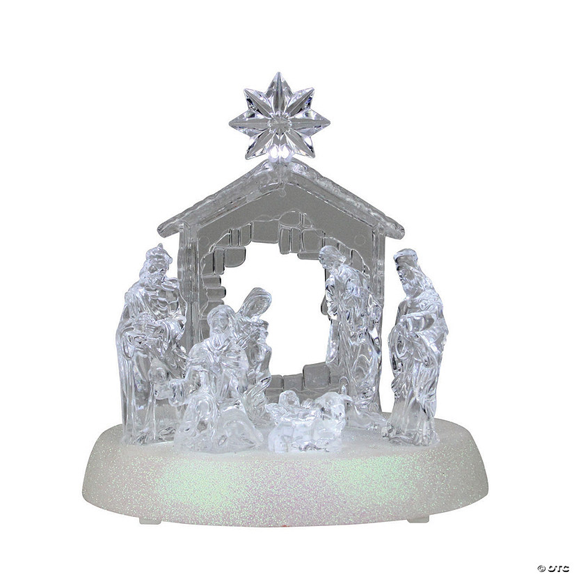 Northlight - LED Holy Family in Stable Christmas Nativity Scene 7.5 Inch Image