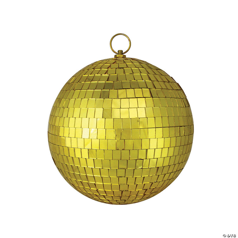Northlight Mirrored Gold Glass Christmas Disco Ball Ornament 8" (200mm) Image