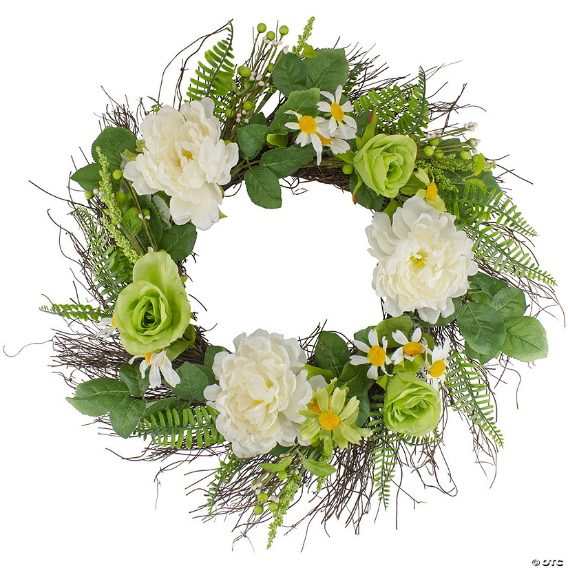 Northlight mixed floral artificial spring wreath  22-inch Image