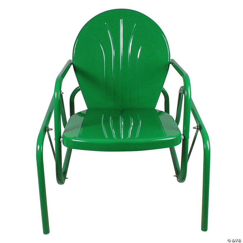 Northlight Outdoor Retro Metal Tulip Glider Patio Chair Green Image