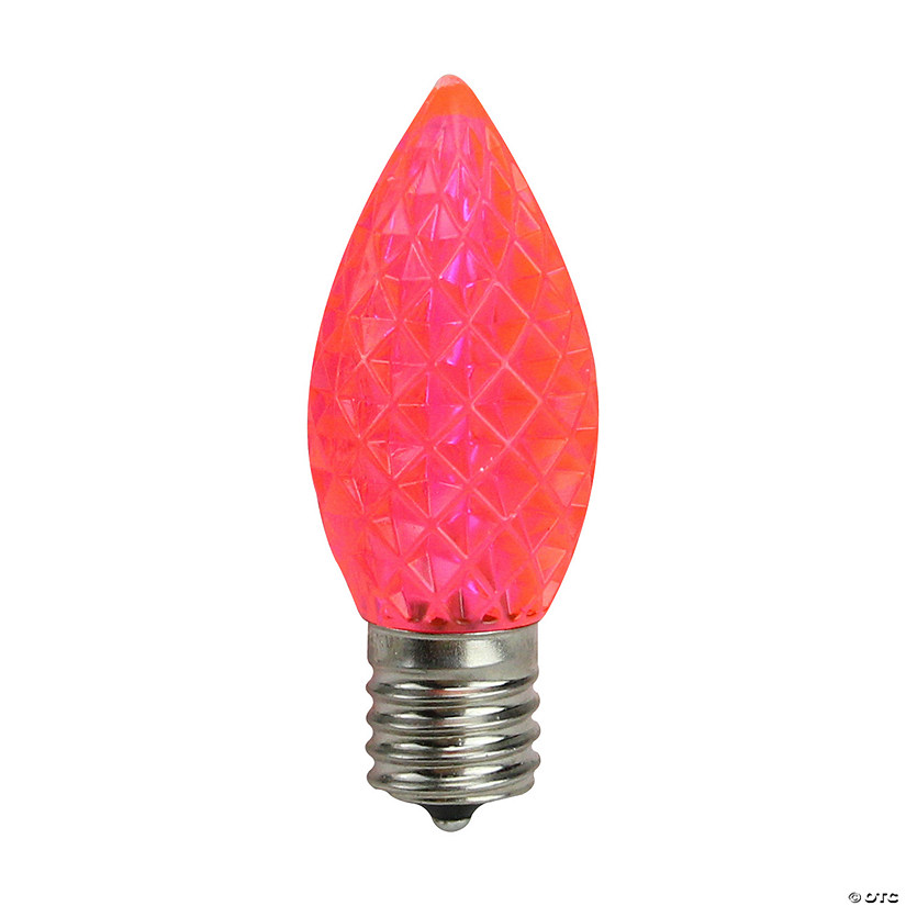 Northlight Pack of 25 Faceted LED C9 Pink Christmas Replacement Bulbs Image