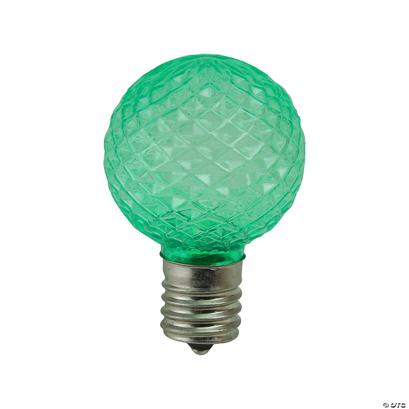 Northlight Pack of 25 Faceted LED G40 Green Christmas Replacement Bulbs Image
