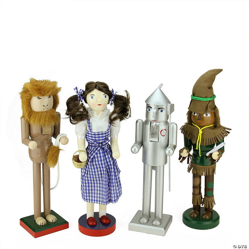 Northlight Set of 4 Decorative Wizard of Oz Wooden Christmas Nutcrackers Image