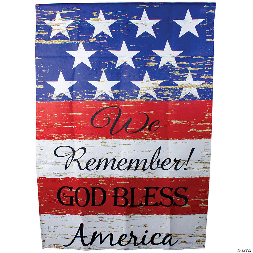 Northlight We Remember! Patriotic American Outdoor House Flag 28" x 40" Image
