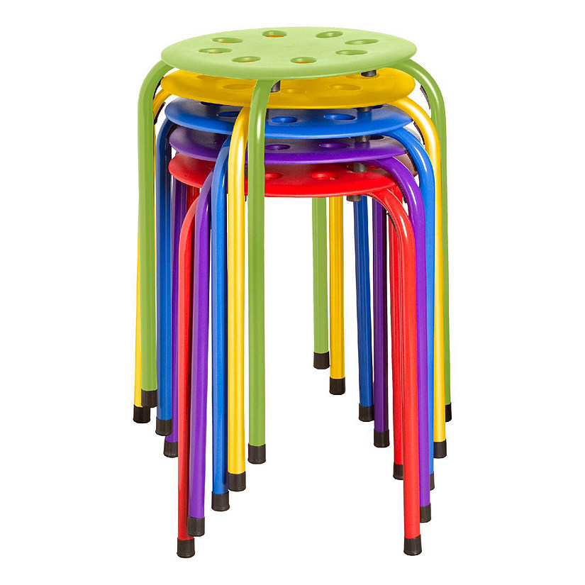 Norwood Commercial Furniture Norwood Commercial Furniture Assorted Color Plastic Stack Stool (5 Pack) Image