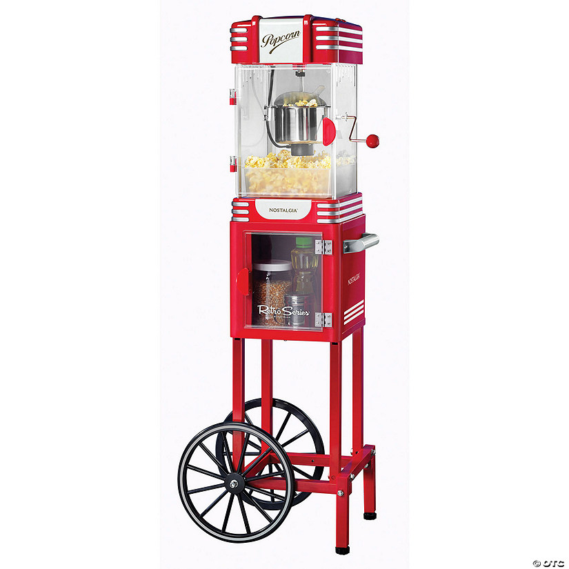 Nostalgia 47" Retro Popcorn Cart 2.5 Oz. Kettle, Red Image