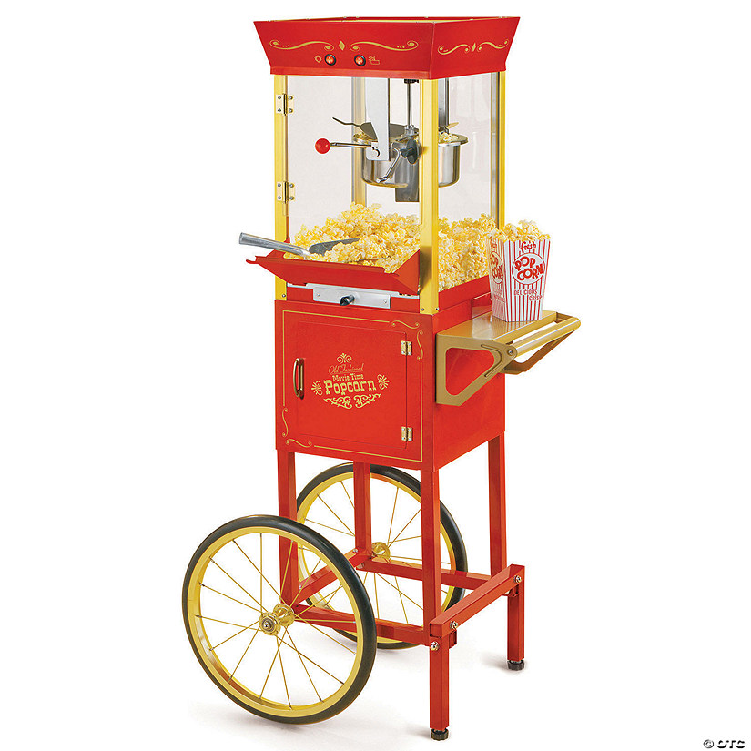 Nostalgia 53" Vintage 8-Ounce Popcorn Cart, Red Image