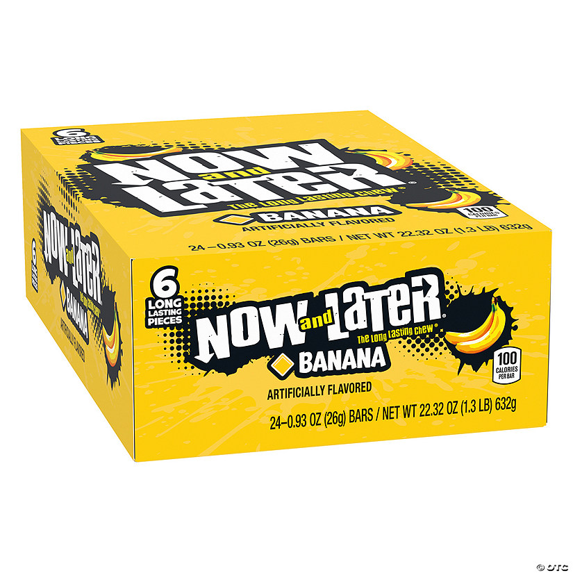Now & Later<sup>&#174;</sup> Banana Fruit Chews Candy - 24 Pc. Image